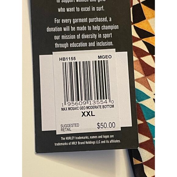 HURLEY MAX MOSAIC GEO MODERATE BOTTOM SIZE XXLARGE - Picture 8 of 8